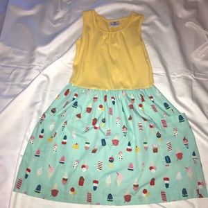 Hanna Andersson Yellow and green knit sundress